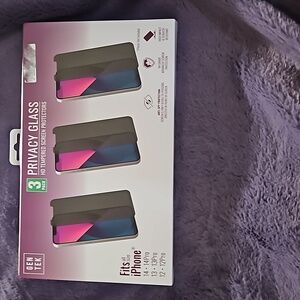 Gen Tek 3 Pk Privacy Glass HD Tempered Screen Protectors Fits iPhone 14 13 12